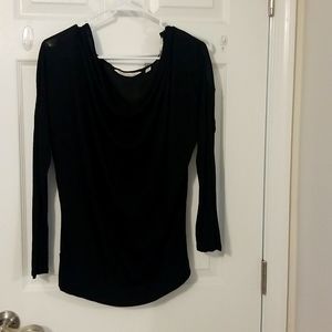 Black scoop neck blouse